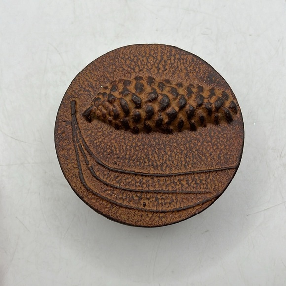 Vintage Round Clay Stone Trinket Jewelry Box Container Storage Art Decor - Picture 8 of 15